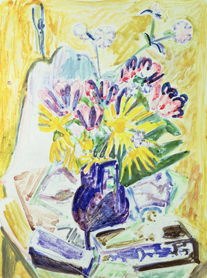 Flowers in a Vase, 1918-19 (w/c on paper)