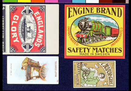 Three Matchbox Labels and a Cigarette Card