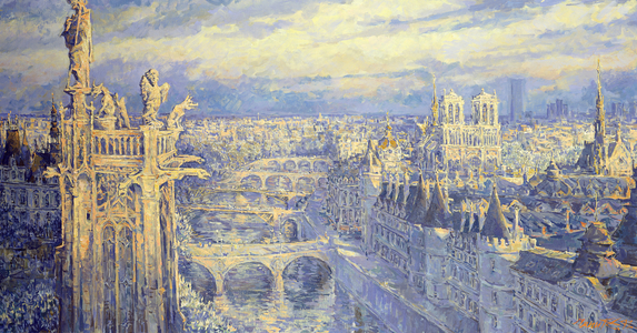Sunset, Notre Dame, 1992 (oil on canvas)
