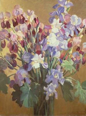 Irises(oil on canvas)