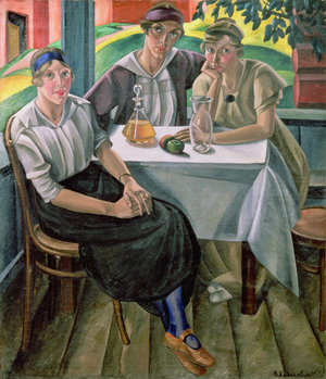 Portrait of the Petrov Sisters, 1915 (oil on canvas)