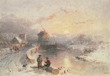 Winter Landscape: Sunset, 19th century
