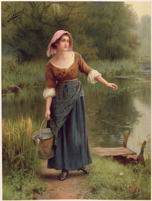 A Rustic Beauty, from the Pears Annual, 1912 (litho)