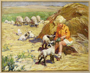 Feeding the Lambs (oil)