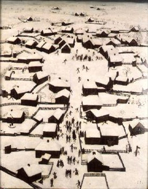 Nordic Village Under Snow