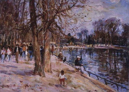 E 226 Fishing at the Vincennes Park Pond, Paris