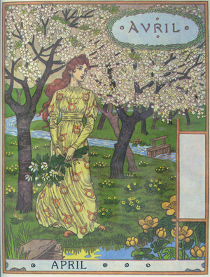 April, Illustration from the fine art portofolio 'Le Mois', 1896 (engraving)