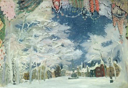 Stage design for Piotr Tchaikovsky's (1840-93) Nutcracker, 1953 (gouache on paper)