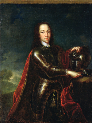 Portrait of Tsarevich Alexei Petrovich of Russia (1690-1718), 1728 (oil on canvas) (see 347496 for pair)
