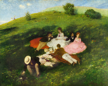 Picnic in May, 1873 (oil on canvas)