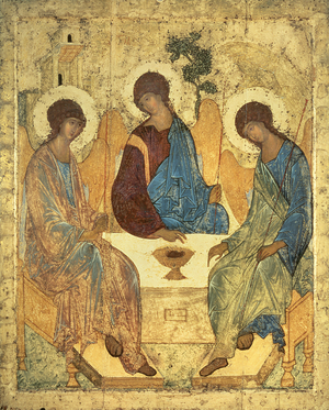 The Holy Trinity, 1420s (tempera on wood) (for copy see 40956)