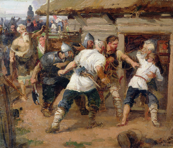 The Pagans killed the first Christians of Kievan Rus, 1884 (oil on canvas)