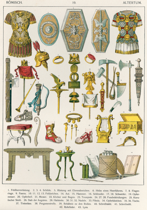 Roman Accessories, from 'Trachten der Voelker', 1864 (colour litho)