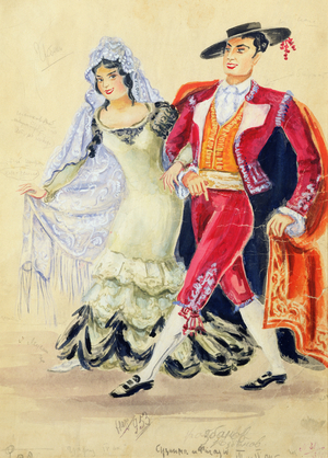 Costume design for Mozart's 'The Marriage of Figaro', 1936 (watercolour and gouache on paper)