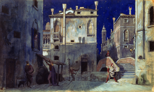 Stage design for 'The Merchant of Venice' by William Shakespeare, 1920 (w/c & gouache on paper)