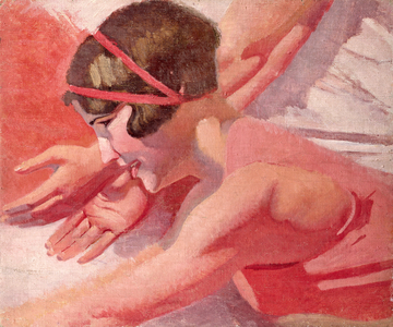 A Girl in Pink, 1950 (oil on canvas)