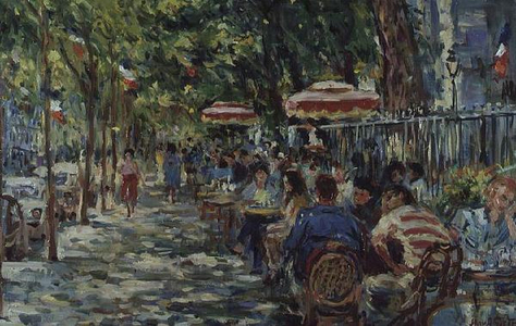 E601 Terrace cafe on the Boulevard St.Germain, Paris