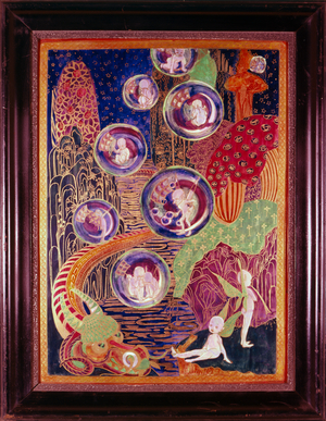 Wedgwood Fairyland lustre plaque, c.1917 (bone china)