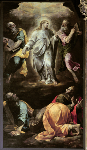 The Transfiguration of Christ from the organ, completed 1559-1602 (oil on panel)