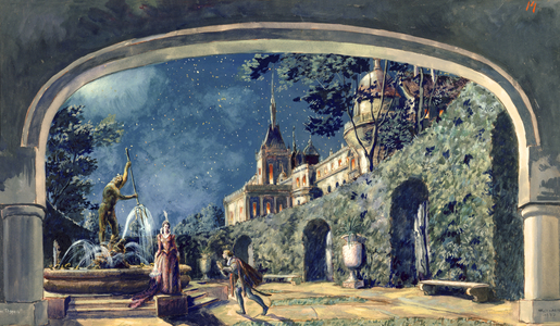 Stage design for Modest Mussorgsky's opera 'Boris Godunov', 1947 (w/c, gouache & tempera on cardboard)