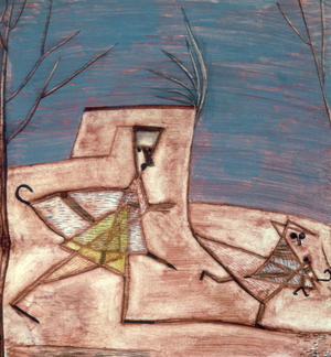 Fleeing Children, 1930 (gouache)