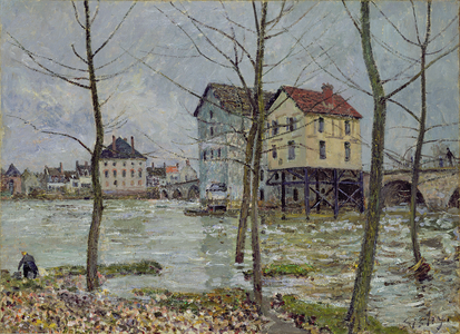 The Mills at Moret-sur-Loing, Winter, 1890