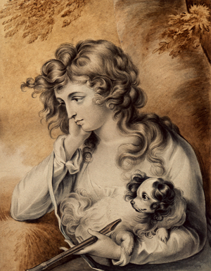Maria, a character from Lawrence Sterne's 'A Sentimental Journey', engraved by Peltro William Tomkins, 1808 