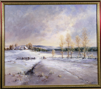 A Family Walking in the Snow