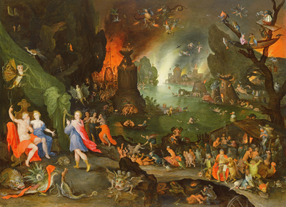 Orpheus Playing a Harp to Pluto and Persephone in the Underworld (oil on panel)