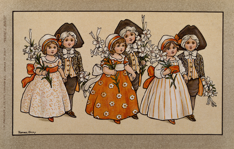 Lilies, Victorian card