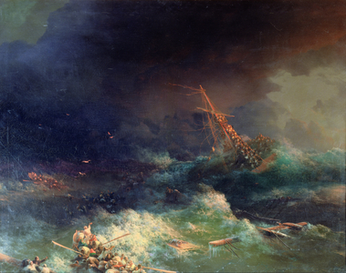 The Disaster of the Liner Ingermanland at Skagerrake near Norway on August 30th, 1842 (oil on canvas)