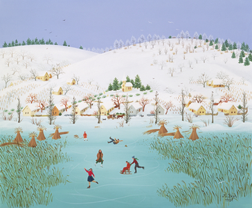On the Frozen Lake, 1987 (oil on canvas)