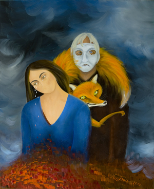 Menage a Trois (oil on canvas)