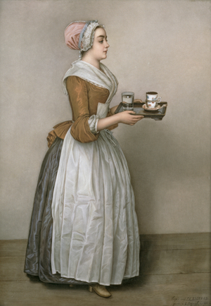 The Chocolate Girl, copy after the original by Jean-Étienne Liotard (1702-89), 1920-42 (painted porcelain)