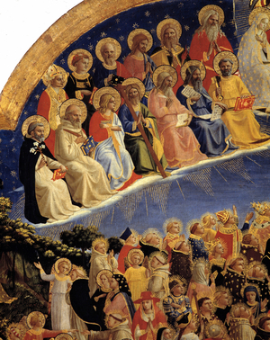 The Last Judgment: Detail of Saints in Paradise (tempera on wood)