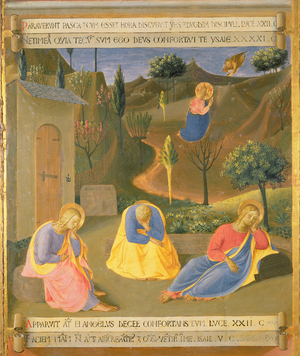 The Agony in the Garden, detail from panel three of the Silver Treasury of Santissima Annunziata, c.1450-53 (tempera on panel)