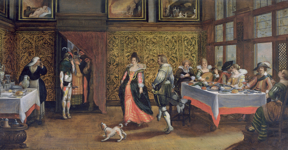 Masked Guests (oil on panel) (see 254068)