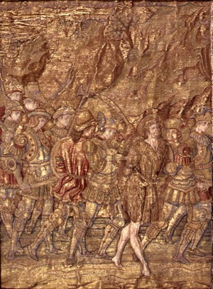 St. John the Baptist taken to Prison, tapestry depicting scenes from the life of the saint (textile)