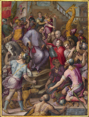 Laurent of Medicis or Laurent the Magnificent  (Lorenzo il Magnifico, 1449-1492) receiving the ambassadors