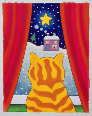 Cat at the Window (w/c on paper)