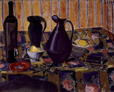 Still Life with Bottles (oil on canvas)