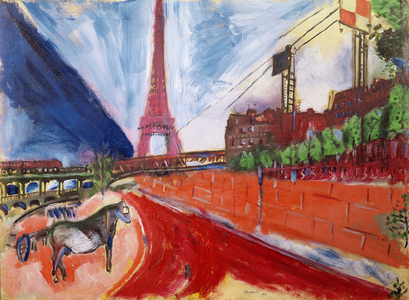The bridge of  Passy and the Eiffel tower, 1911 (oil on canvas)