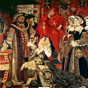 Henry VIII and Catherine of Aragon before the Papal Legates at Blackfriars in 1529, 1910 (oil on canvas)