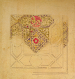 Ceiling design for the Palace of Westminster (pen & ink and w/c on paper)