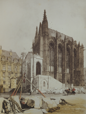 La Sainte Chapelle, from 'Picturesque Architecture in Paris', published 1839 (colour litho)