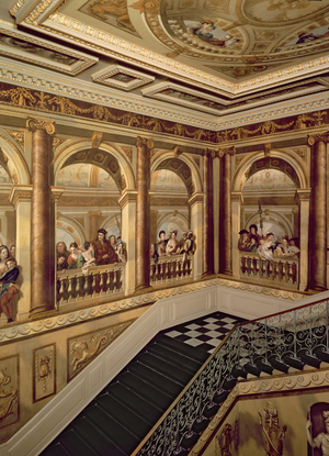 Kensington Palace, View of the King's Grand Staircase, English School, (17th century) London, UK (photo)