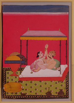 Love position not listed in the 'Kama Sutra',  c.1800, (gouache on paper)