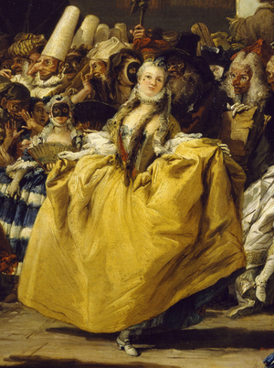 Scene de carnaval ou Le menuet (Detail). Peinture de Gian Domenico Tiepolo (1727-1804). Musee du Louvre.