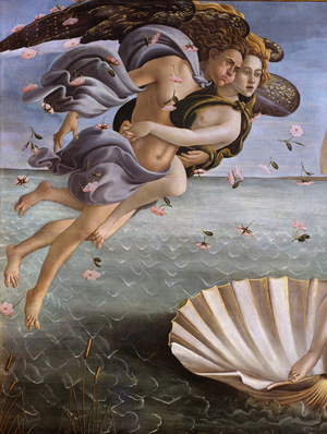 The birth of Venus (detail), 1485-86 (tempera on canvas)