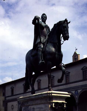 Equestrian Statue of Grand Duke Ferdinand I (c.1123-90) lateral view of horse and rider (bronze)